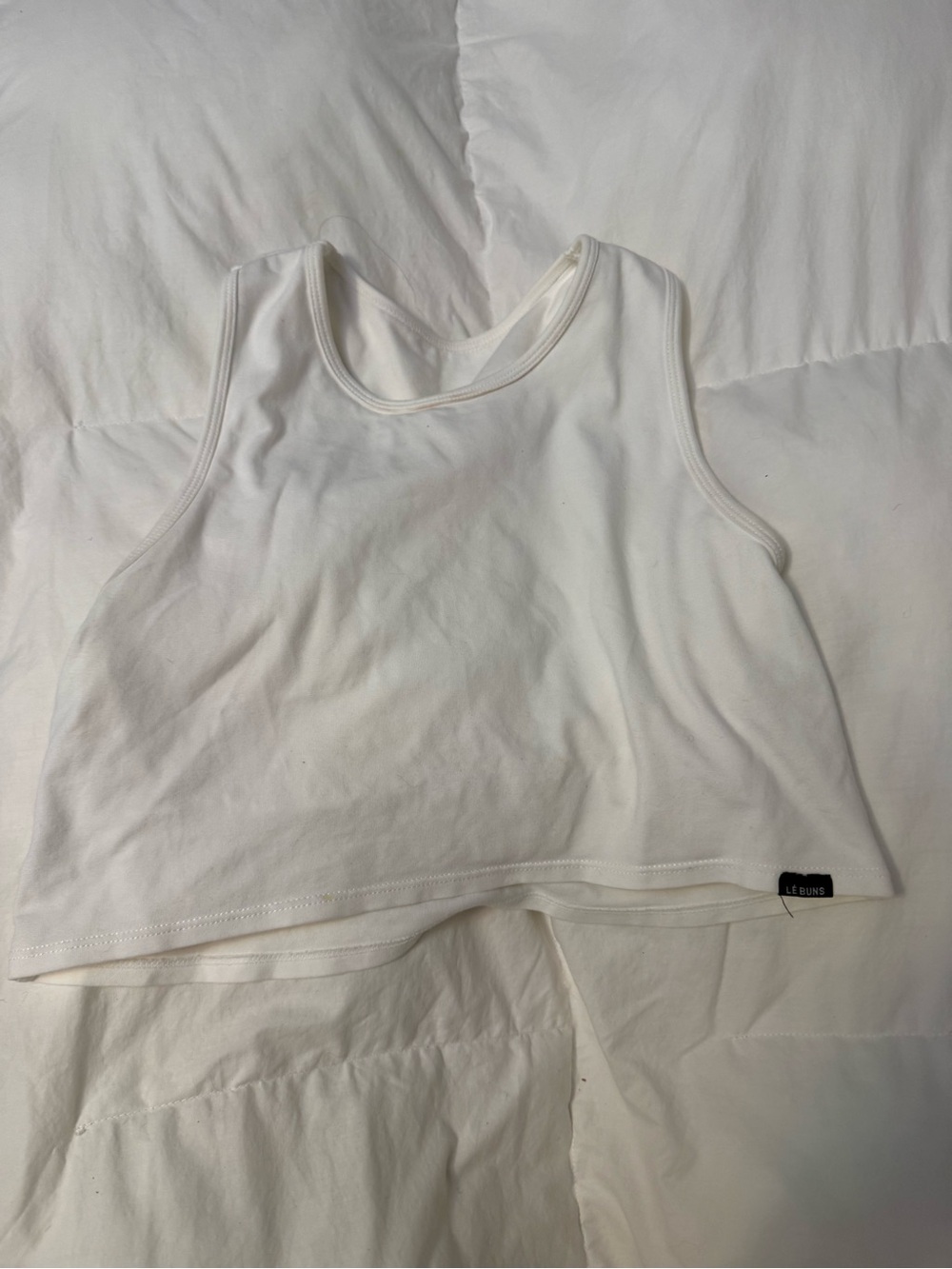 White Crop Tank Top